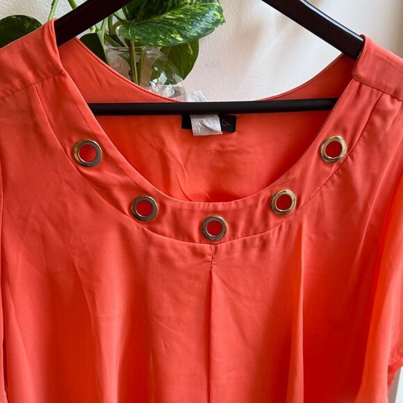 Cocomo Vibrant Orange Layered Tunic - Picture 4 of 6